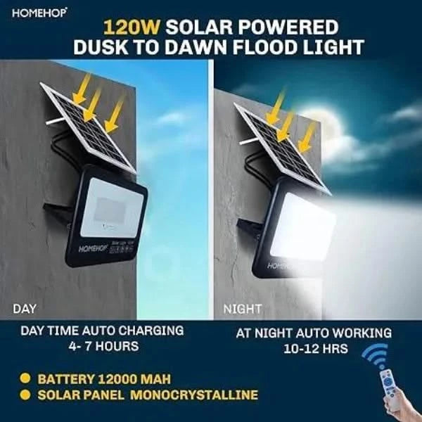 Solar Remote control and automatic LED flood lights for home and garden - HOMEHOP®