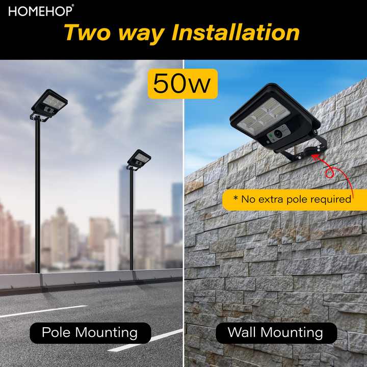 Solar Street LIght 50W Waterproof Motion Sensor Automatic for Home, Garden and Outdoor (3 Colour Modes)