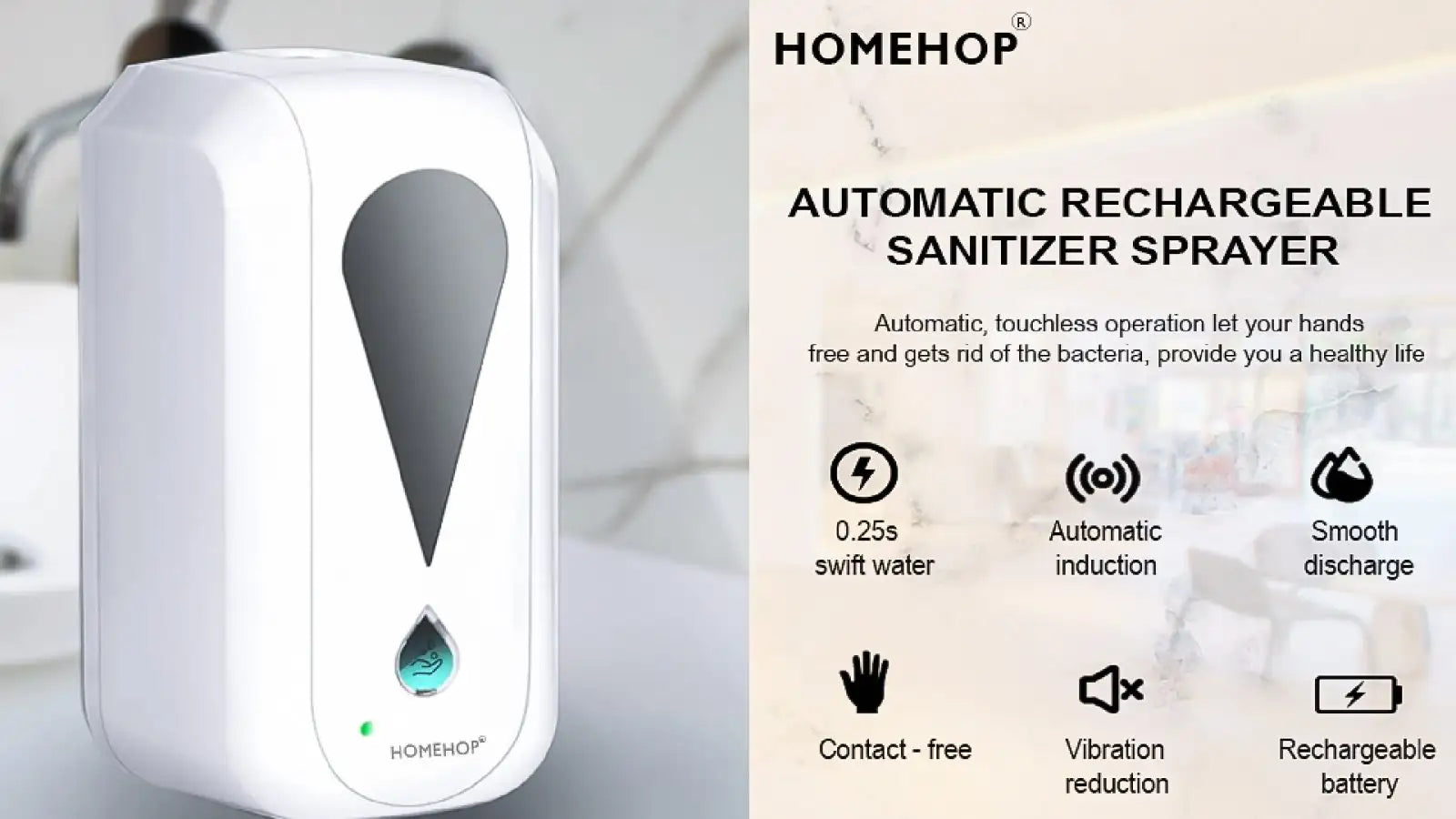 automatic rechargable sanitizer spray dispenser touchless touch free wall mounted motion sensor smart spray dispenser