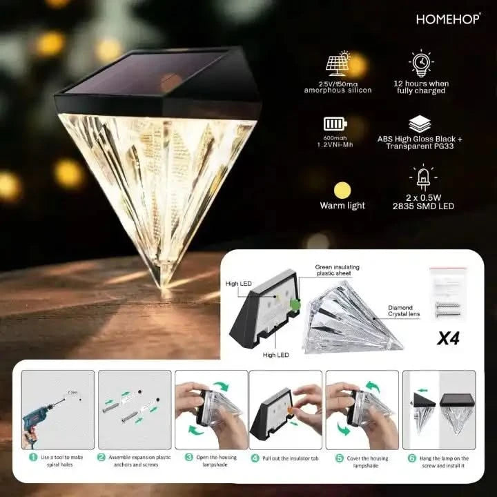Automatic solar outdoor lights for house