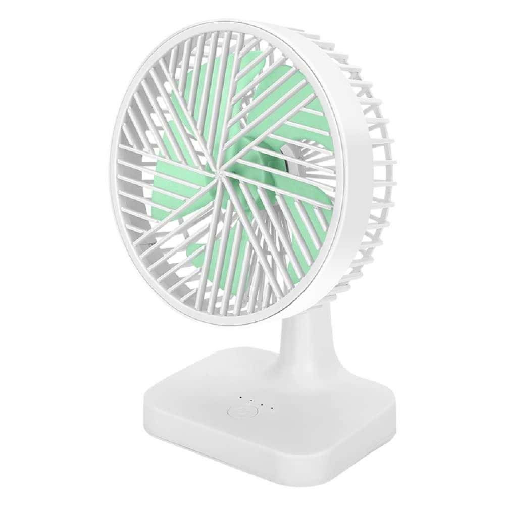 Rechargeable Small Mini Portable Table Fan with Twistable Head & 3 Gear & 2400mAh Battery for Home, Kitchen, Office Desk - HOMEHOP®