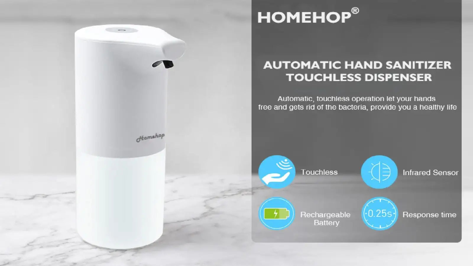 homehop rechargable touchless automatic sanitizer spray machine 350ml