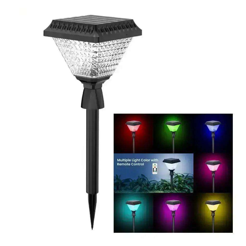 Outdoor Solar Lights For Home, Garden, Pathway Decoration Waterproof Portable Spike Lamp with Remote (RGB) - HOMEHOP®