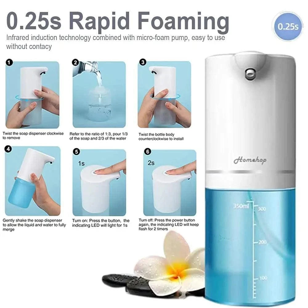 Refurbished USB Rechargeable Automatic Sensor Liquid Hand Wash Foam Soap Dispenser 350ml - HOMEHOP®