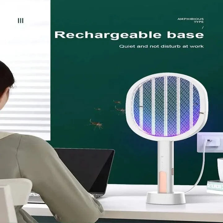 Mosquito Racket Bat Rechargeable Electric Repellent for Home with UV Light (Refurbished) - HOMEHOP®