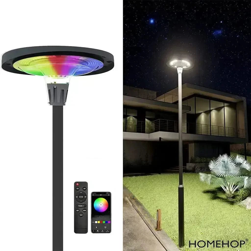 Solar Light For Outdoor UFO LED Street Post Lights For Road, Garden, Lawn, Pathway with Remote (800W, Aluminium) - HOMEHOP®