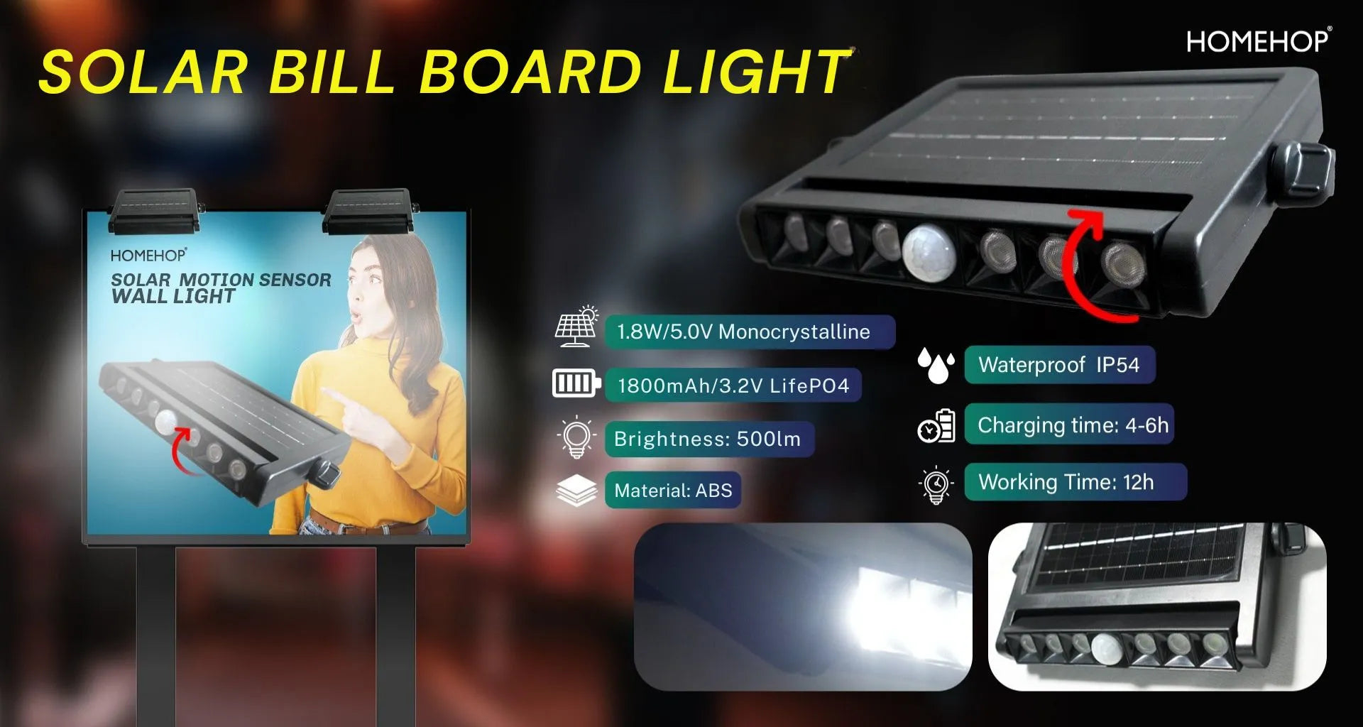 Solar sensor wall light