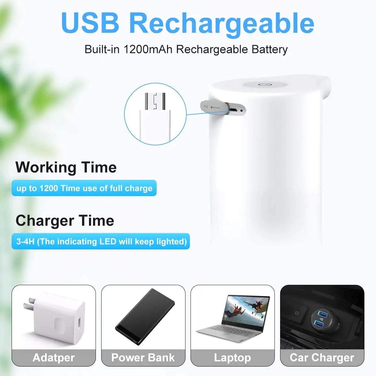 USB Rechargeable Automatic Sensor Liquid Hand Wash Foam Soap Dispenser 350ml - HOMEHOP®