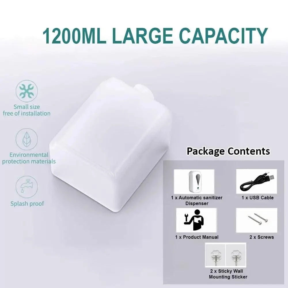 Rechargeable Automatic Hand Sanitizer Machine Dispenser with ABS Plastic 1200ml. - HOMEHOP®