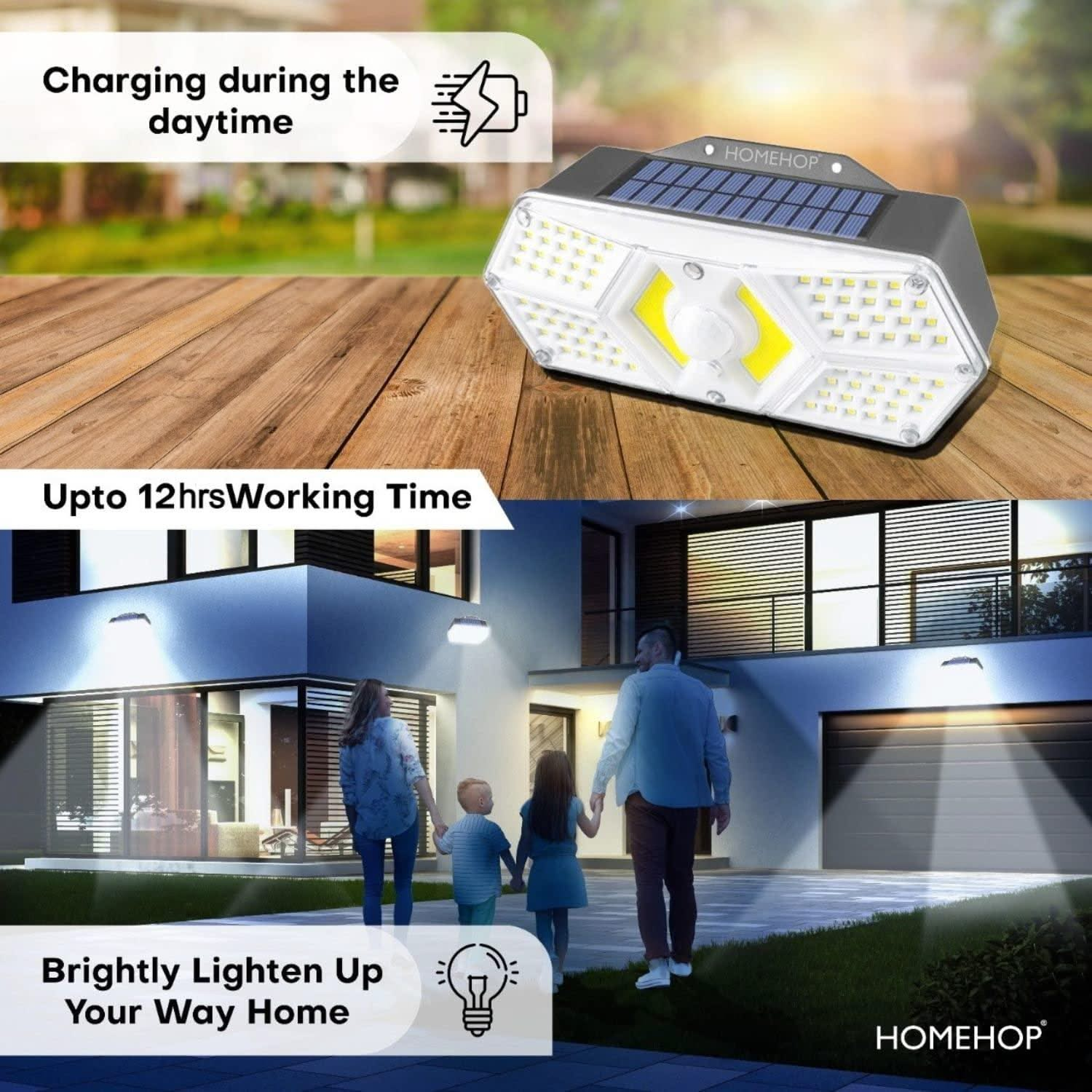 Solar Automatic Sensor Lights Outdoor LED Wall Lamp for Home Doorways (Waterproof, Cool White) - HOMEHOP®