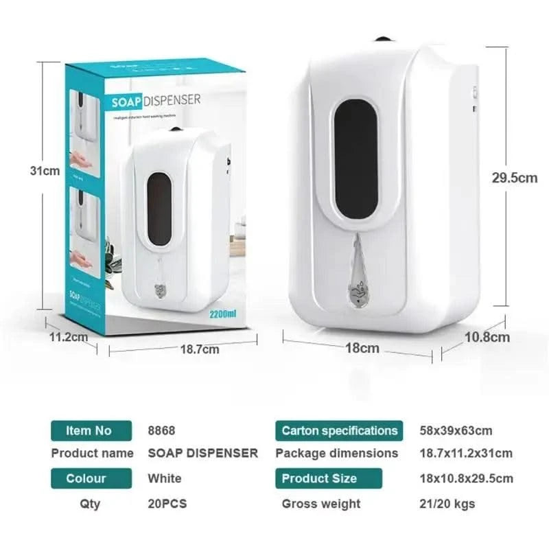 Automatic Sensor Hand sanitizer Liquid Alcohol Dispenser 2200ml White - HOMEHOP®