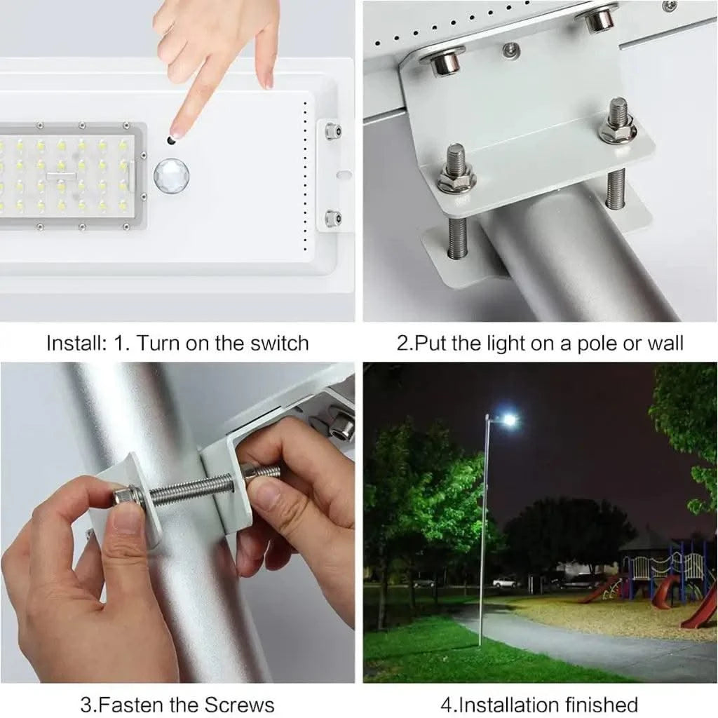 All in One LED solar street lamp Waterproof Integrated Wall Light for Home, Garden, Outdoor (80W, Grey)(Refurbished) - HOMEHOP®