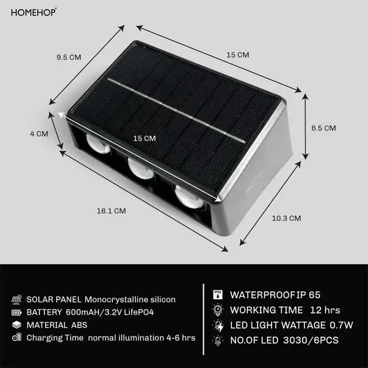 Solar Outdoor Decorative Wall Lights with Up & Down Lighting Effect (Renewed)