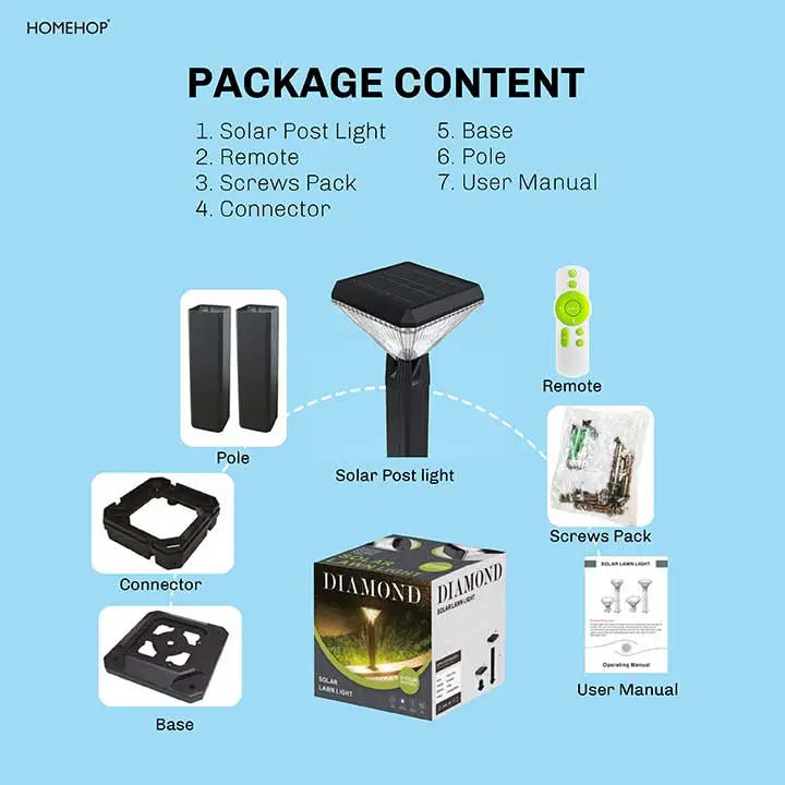 Solar Pathway Lights Waterproof Automatic Diamond Decorative Lawn Lamp for Home, Garden, Landscape Patio, Walkway (3 Colour Modes)