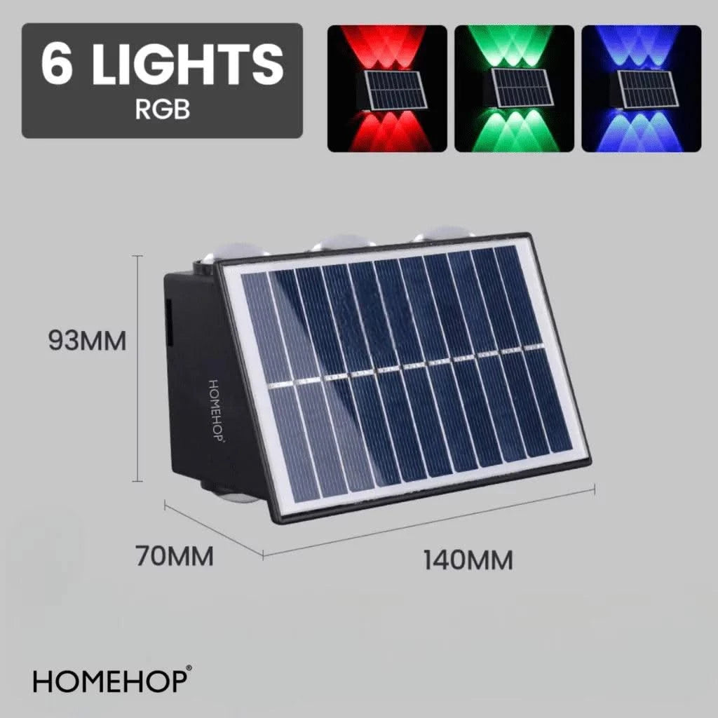 Solar Decoration LED Lights Outdoor Wall Lamp Waterproof For Home, Garden, Fence, Stair (RGB Light, ABS) - HOMEHOP®