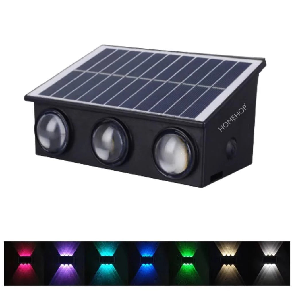 Solar Decoration LED Lights Outdoor Wall Lamp Waterproof For Home, Garden, Fence, Stair (RGB Light, ABS) - HOMEHOP®