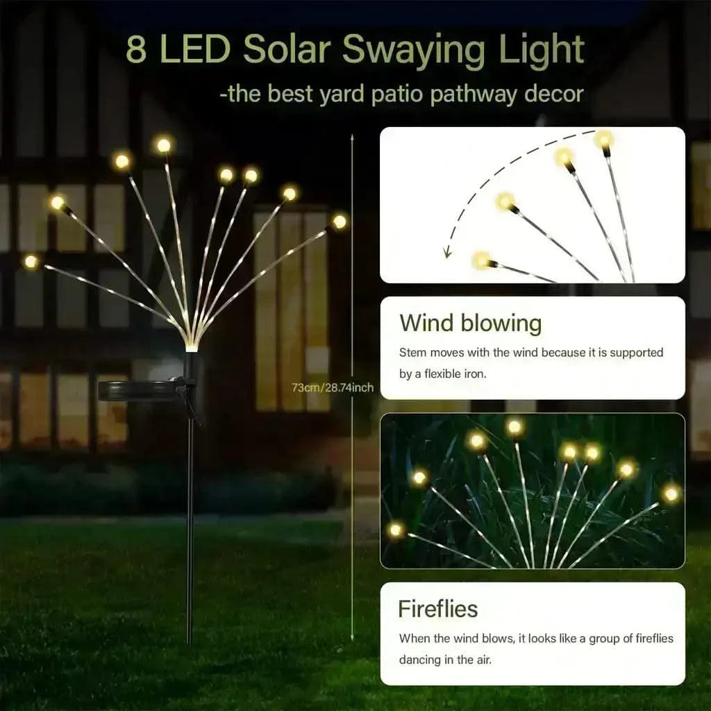 Solar Decorative Outdoor Fairy Firefly Lights Waterproof For Home, Garden, Patio - HOMEHOP®