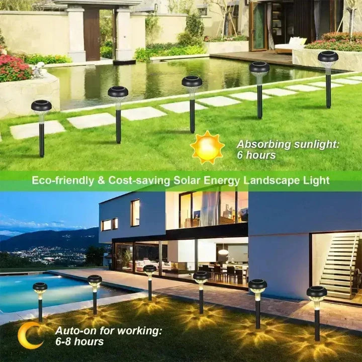 Solar LED Spike Light Waterproof Decorative Garden Lights for Outdoor Pathway (Warm) - HOMEHOP®