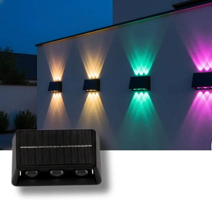 Solar Wall Lights Outdoor Waterproof Garden Lights for Home and Pathways