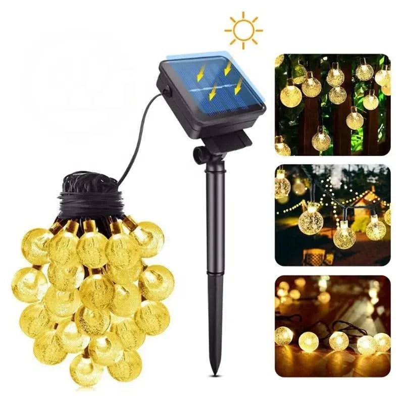 Chainlayer Light Decorative string lights | Solar outdoor globe led fairy hanging light ...