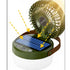Solar Fan Camping Light Led with USB and Portable and Mobile Charger Lamp for Home, Tent and Indoor Use
