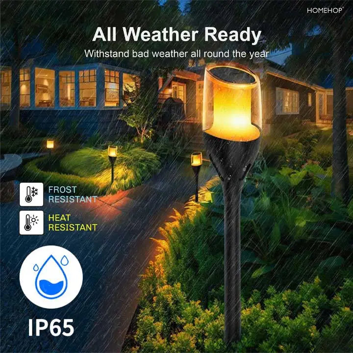 Solar Flickering LED Flame Lights Outdoor Garden Light Waterproof Portable Landscape Decoration Lamp