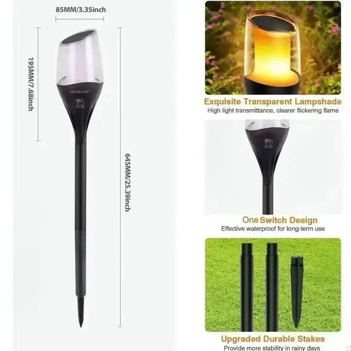 Solar Flickering LED Flame Lights Outdoor Garden Light Waterproof Portable Landscape Decoration Lamp - HOMEHOP®