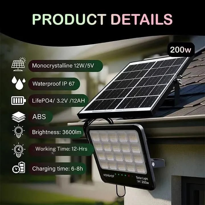 Solar led outdoor flood light Bright Energy Efficient Light for Garden & Outdoor Use(RENEWED)
