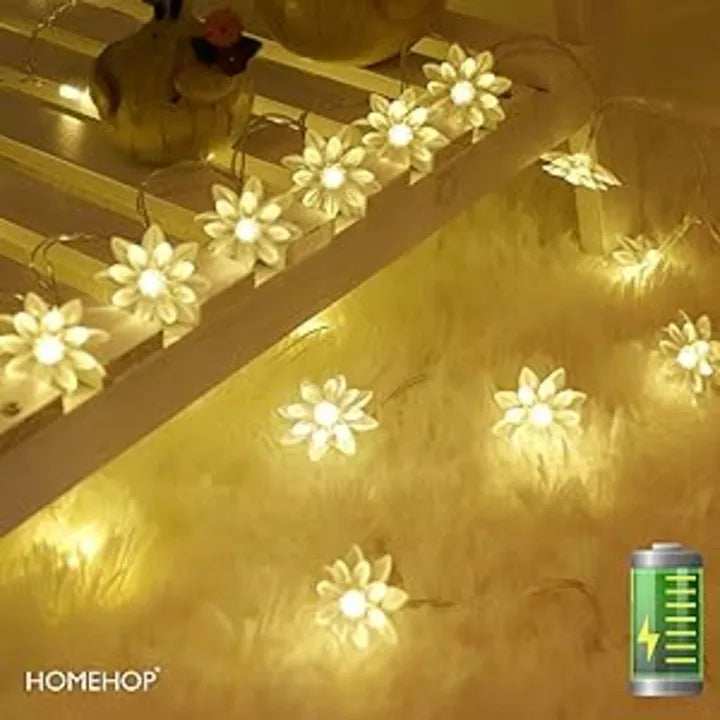 Lotus Light String Solar flower lights outdoor led decoration fairy lotus string light ...