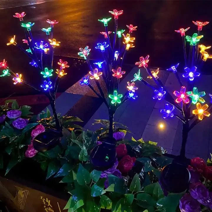 Solar Home Decor Multicolour Flower Lamp For Garden, Patio And Outdoor Use - HOMEHOP®