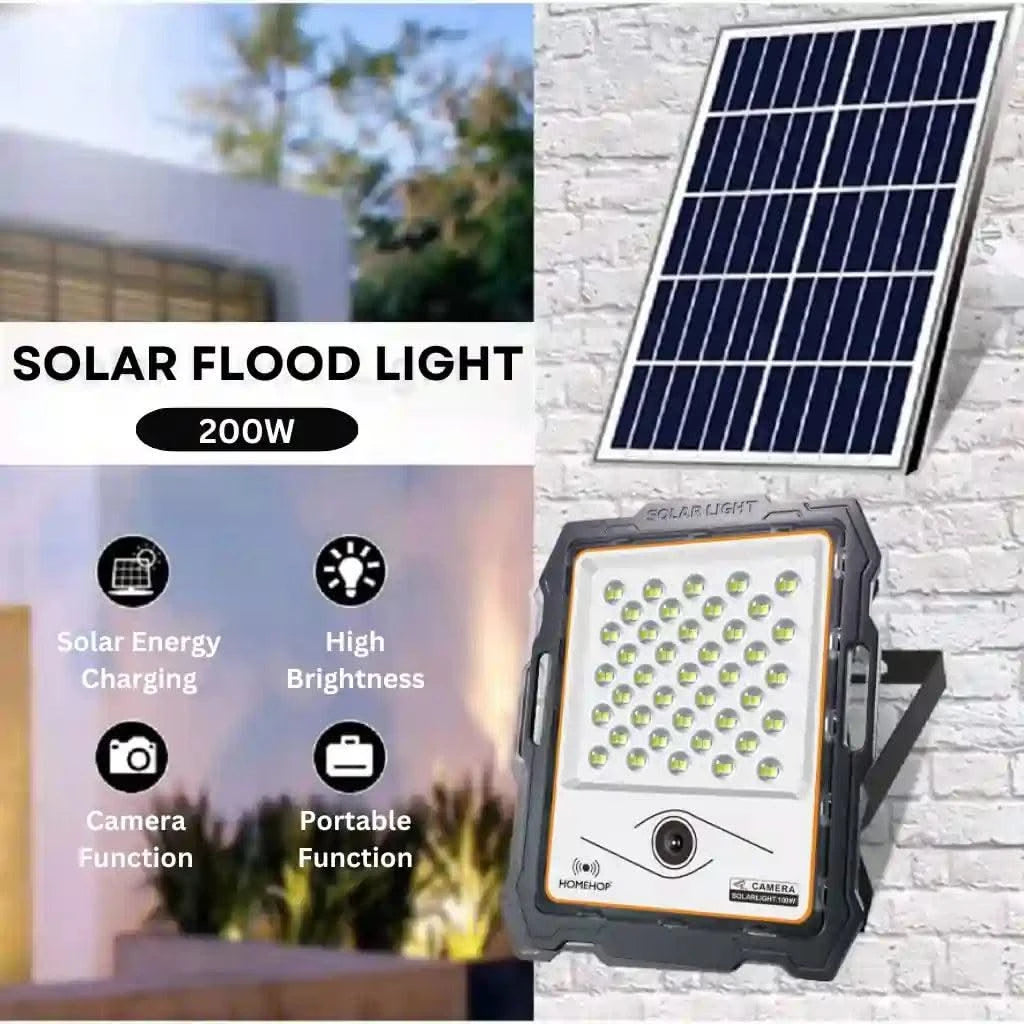 Best LED Flood Light 200 Watt Solar Sensor With CCTV Camera For Homes, Gardens, and Outdoor - HOMEHOP®