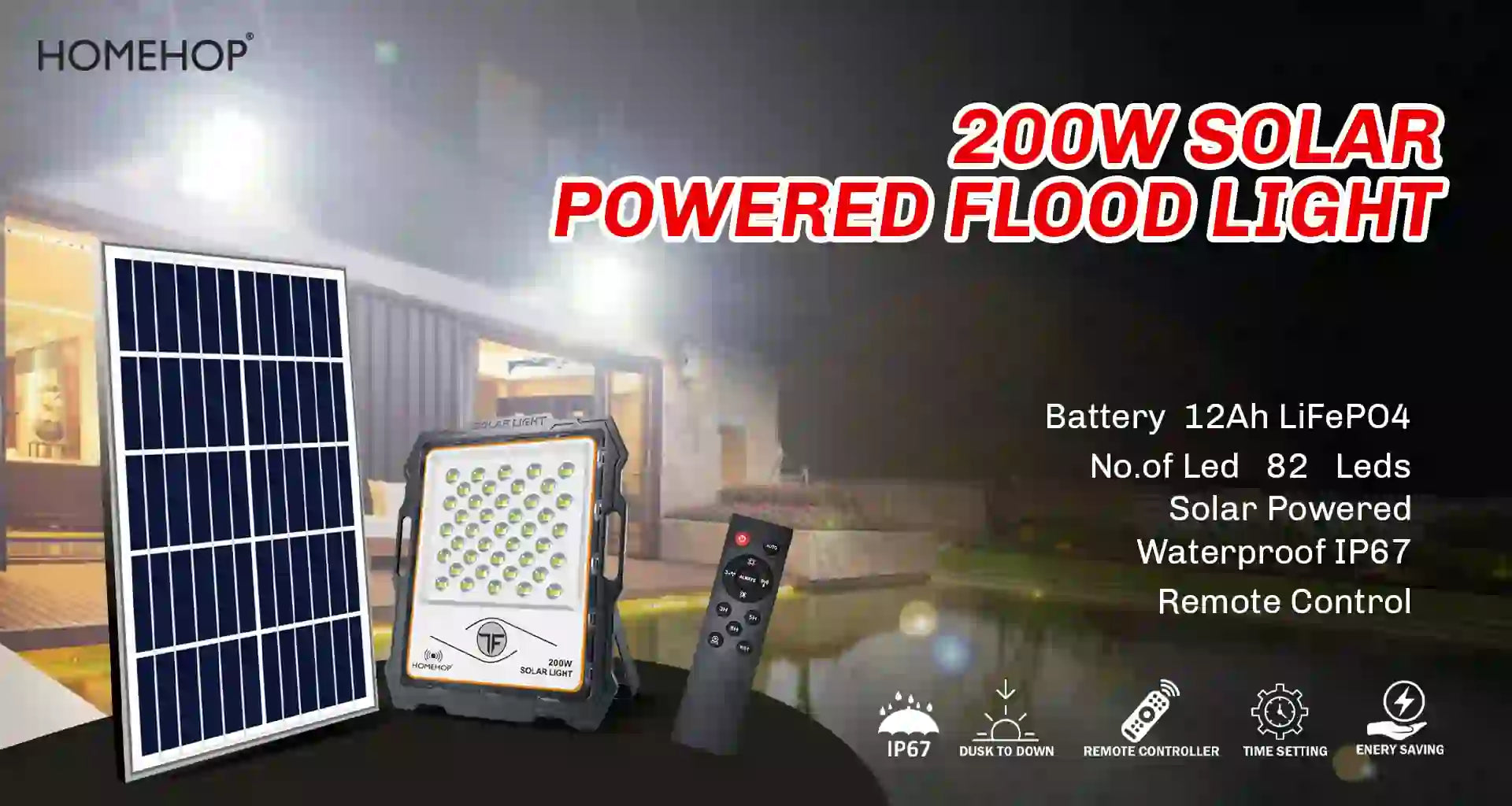 200w Solar Led solar led flood lights 200w outdoor lamps with motion sensor light ...