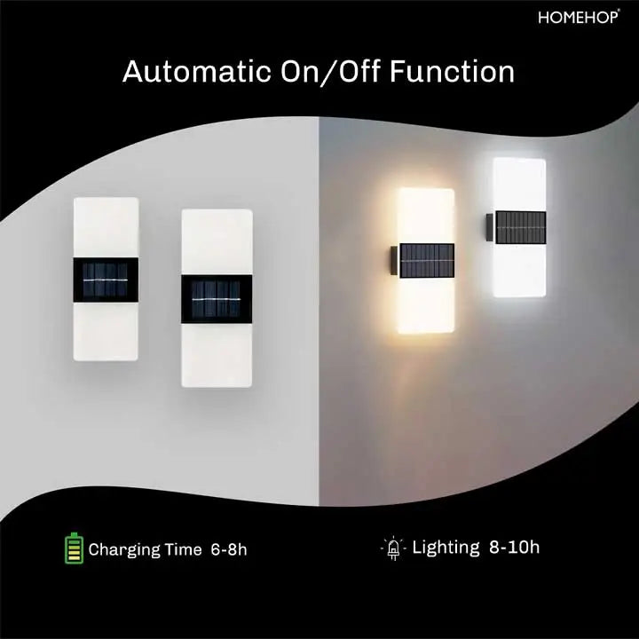 Solar Light Outdoor Waterproof Decorative Wall Lamp for Home Garden and Pathway (Renewed)