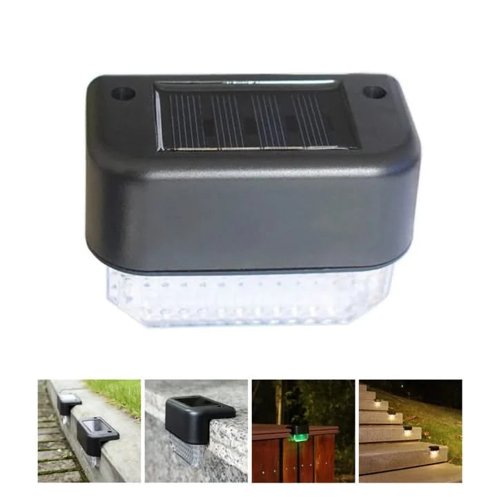 Solar Step Lights Waterproof LED Decorative Fence Lights for Garden Patio and Railings Warm/Multicolour (Renewed)