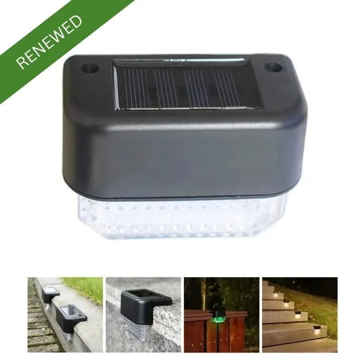 Solar Step Lights Waterproof LED Decorative Fence Lights for Garden Patio and Railings Warm/Multicolour (Renewed)