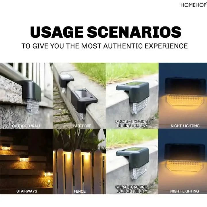 Solar Step Lights Waterproof LED Decorative Fence Lights for Garden Patio and Railings Warm/Multicolour (Renewed)