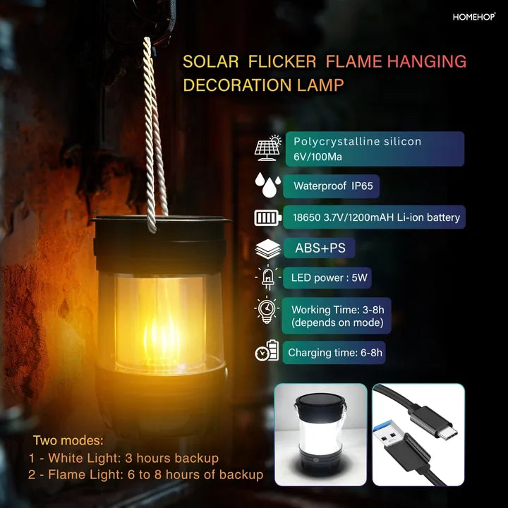 Solar LED Outdoor Lights Waterproof Portable Flickering Flame Decoration Lamp For Home, Garden, Patio, Yard ( Pack of 4 )