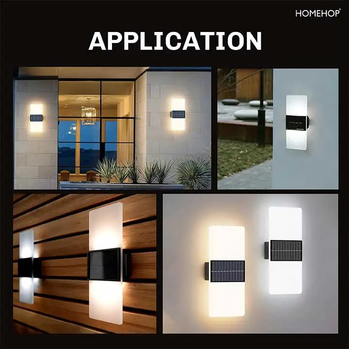 Solar Light Lamp Wall Decorative Lighting for Home, Garden, and Outdoor (Pack of 2)