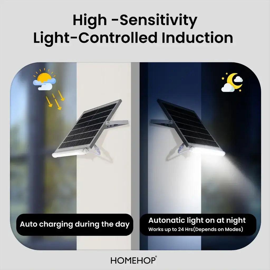 Solar LED Tube Light Waterproof Wall Lights for Home, Garden, Outdoor ( 60W, Cool White ) - HOMEHOP®