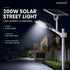 Solar Street Light Outdoor Waterproof 200 Watt Wireless Rechargeable LED for Home and Garden (20000 mAh, Aluminum)