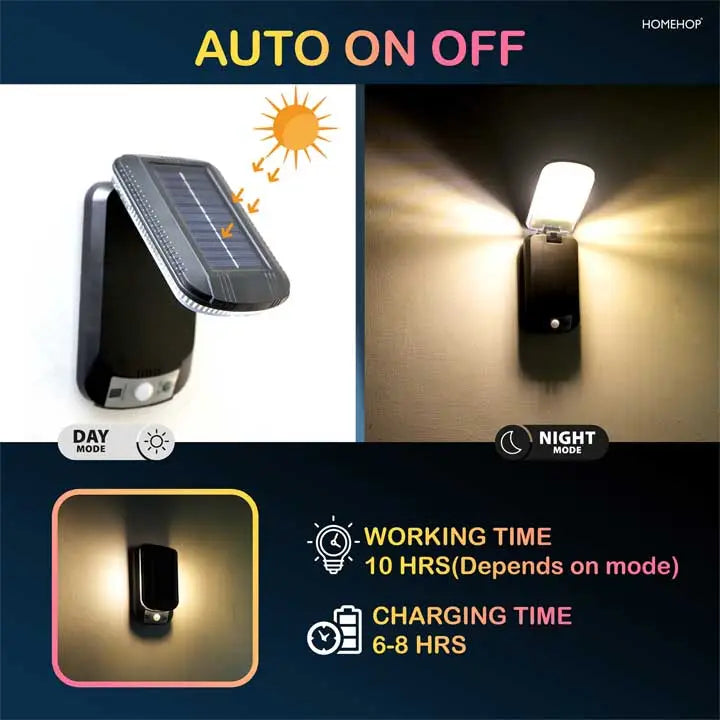 Solar Wall Lamp Outdoor Motion Sensor Waterproof Light For Home And Garden