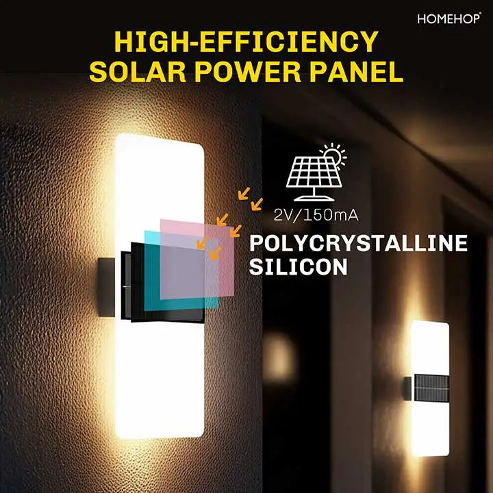 Solar Outdoor Lights Waterproof Automatic Wall Decor Lamp for Home Garden and Outdoor (Renewed)