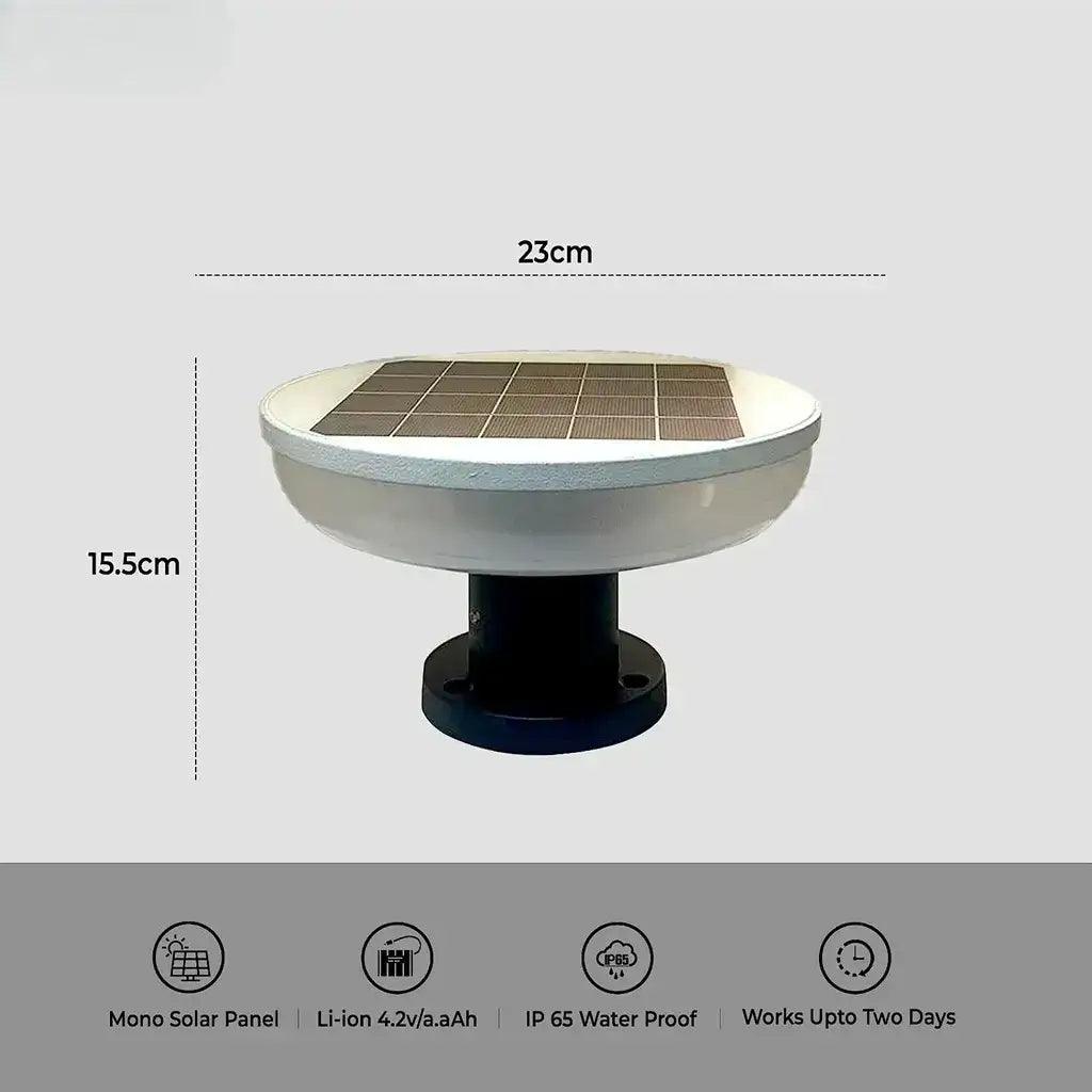 Solar Round Main Gate Pillar Decoration Light Waterproof, 15W for Outdoor, Home, Garden - HOMEHOP®