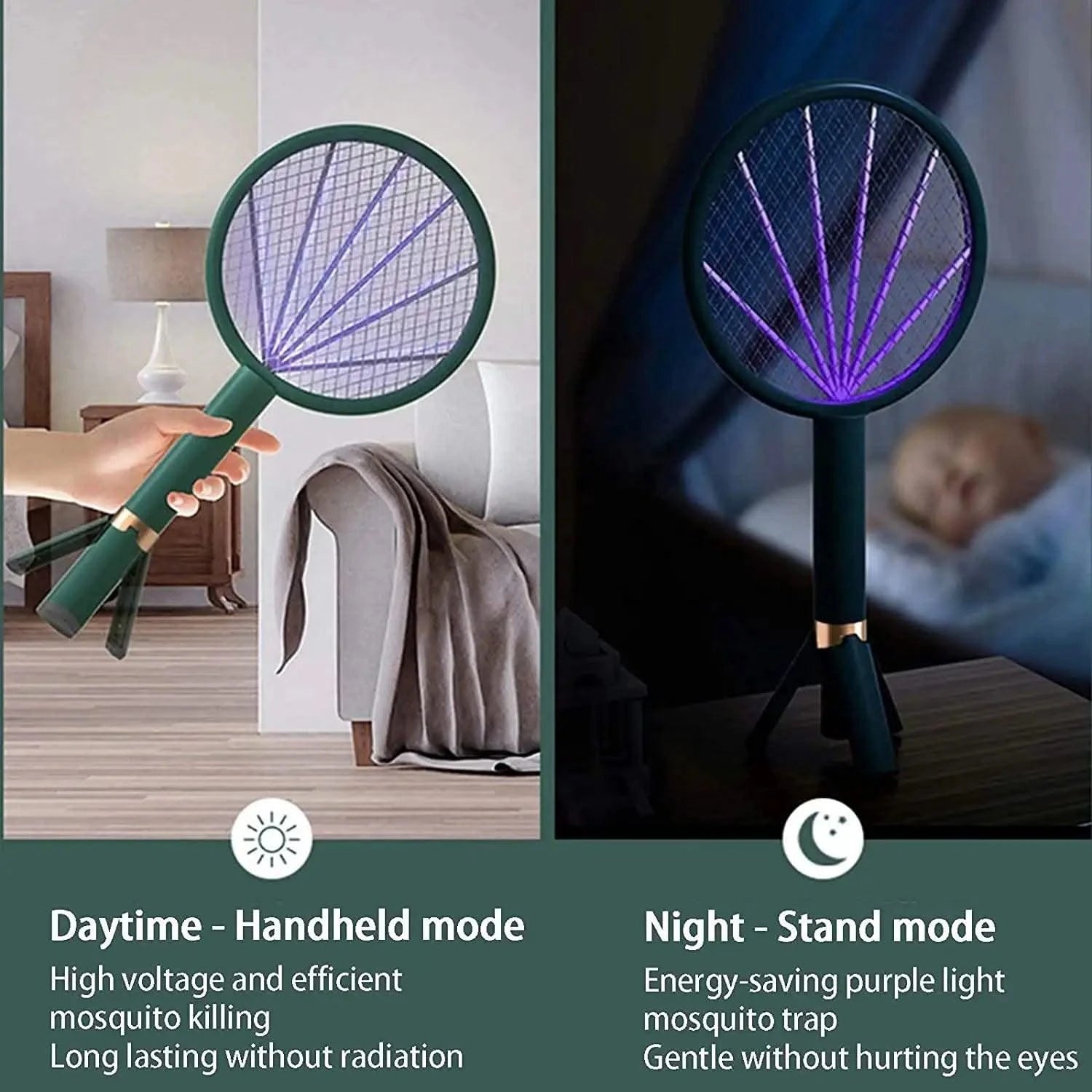 Mosquito Killer Racket Bat Machine for Home with UV Lamp and Tri-pod Design - HOMEHOP®