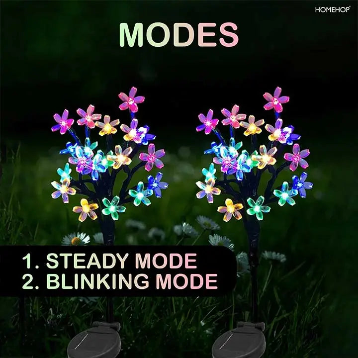 Solar Home Decor Multicolour Flower Lamp For Garden, Patio And Outdoor Use