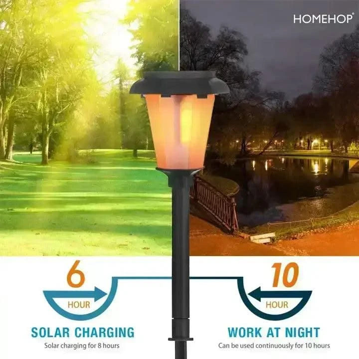 Solar LED outdoor home lighting Decoration Spike Waterproof Portable Lamp For Home, Lawn, Yard (Warm)(Refurbished) - HOMEHOP®