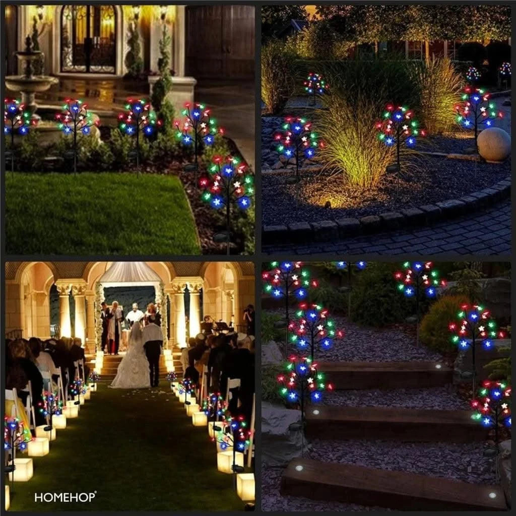 Solar Home Decor Multicolour Flower Lamp For Garden, Patio And Outdoor Use - HOMEHOP®