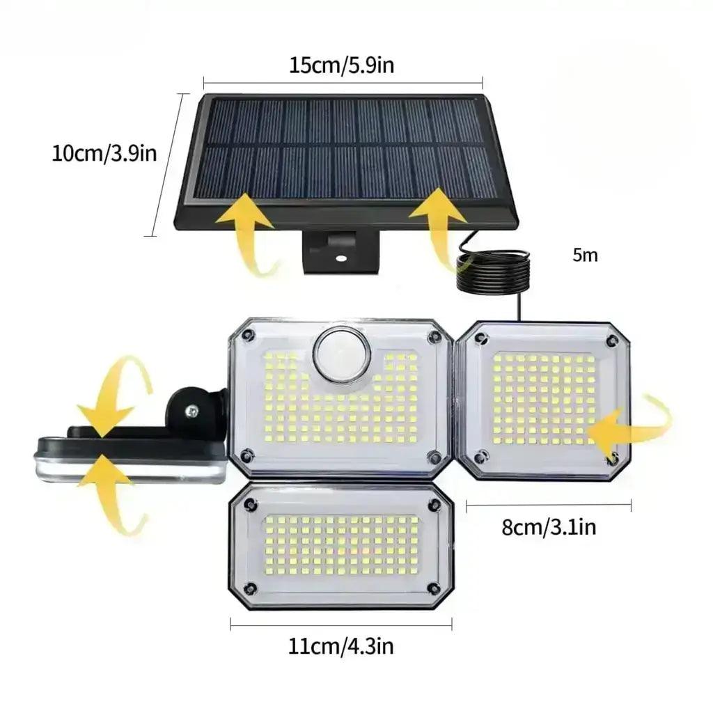 Solar LED Motion Detector Lights For Outdoor Security, House Premises, Warehouses With Remote ( Waterproof, Cool White )(Refurbished) - HOMEHOP®