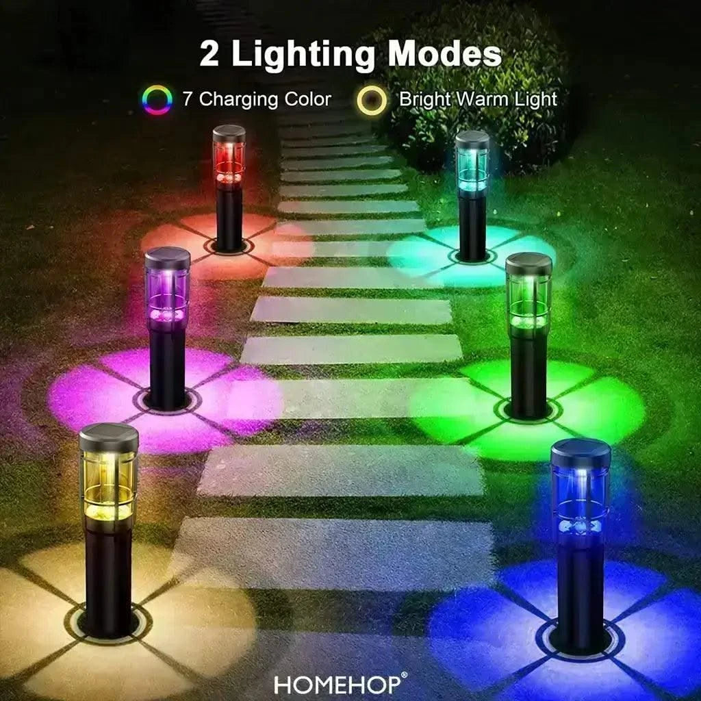 Solar Light Outdoor Waterproof LED Walkway Decoration Portable Lamp For Garden, Lawn, Pathways ( Warm, Multicolor ) - HOMEHOP®