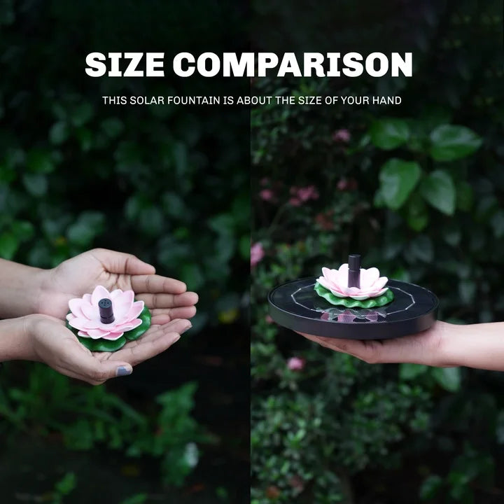 Solar Water Fountain Artificial Floating Lotus Flower Pump for Fish Pond Garden and Outdoor Pool Decor